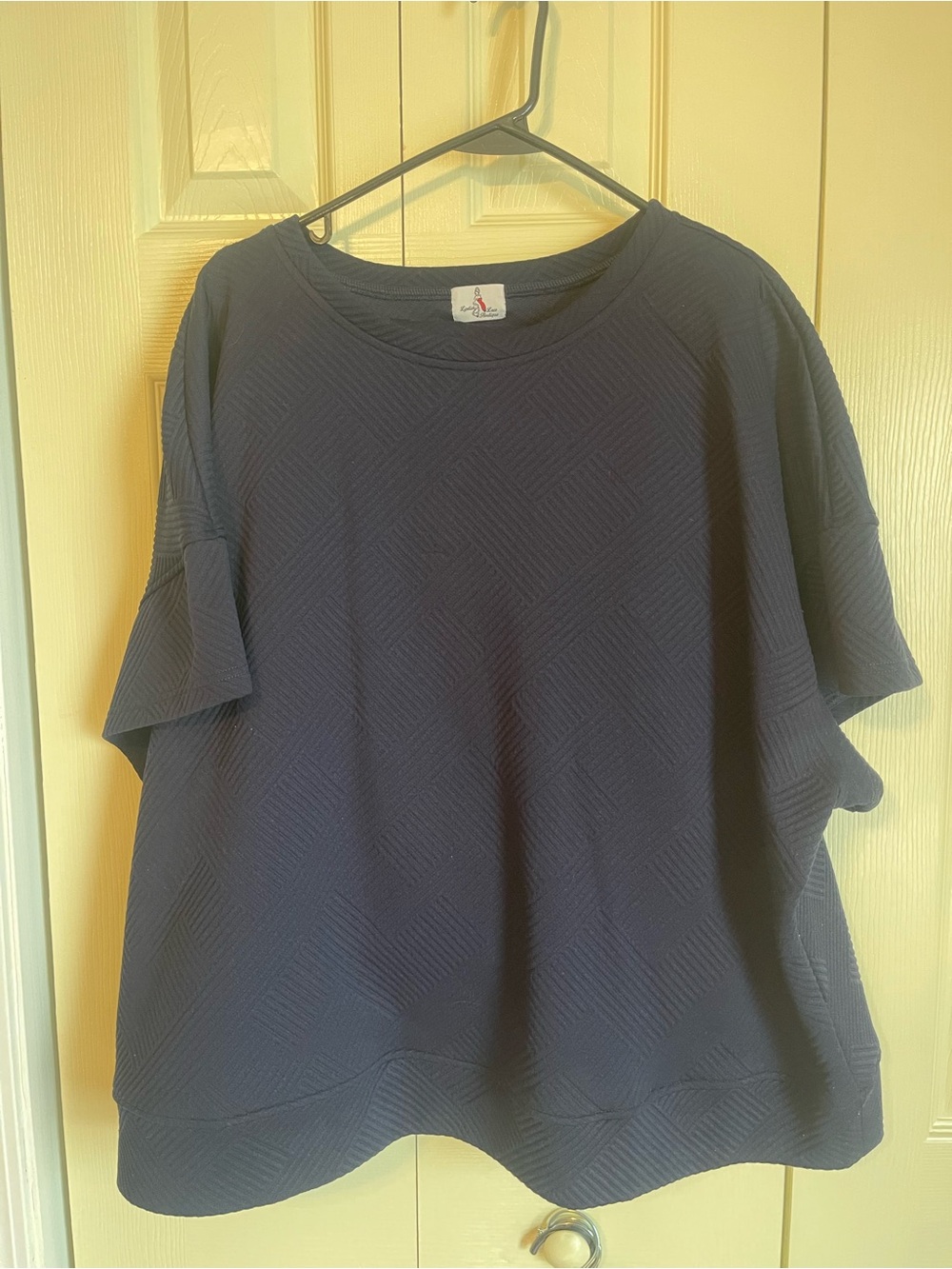 Relaxed Navy Short-Sleeve Women's Top and Bottom Set